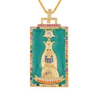 Mode Nouvelle Goutte D&#39;huile Pendentif Tarot Cuivre Zircon Collier En Gros Nihaojewelry sku image 18