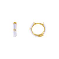 Simple Solid Color Zircon Coppe Earrings Wholesale Jewelry Nihaojewelry sku image 1