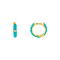 Simple Solid Color Zircon Coppe Earrings Wholesale Jewelry Nihaojewelry sku image 3