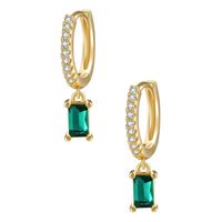Rectangular Pendant Brass Fashion Earrings Wholesale Jewelry Nihaojewelry sku image 1