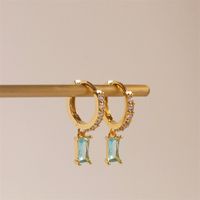 Rectangular Pendant Brass Fashion Earrings Wholesale Jewelry Nihaojewelry sku image 2