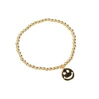 Simple Copper Gold-plated Smiley Face Necklace Earring Set Wholesale Nihaojewelry sku image 2