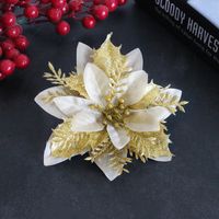 Hong Kong Love Christmas Decoration Flower Gold And Silver Red Three-layer Plastic Flowers Three-dimensional Christmas Flower Christmas Tree Decorations sku image 2