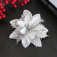 Hong Kong Love Christmas Decoration Flower Gold And Silver Red Three-layer Plastic Flowers Three-dimensional Christmas Flower Christmas Tree Decorations sku image 9
