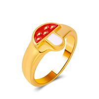 New Painting Oil Mushroom Ring Europe And America Creative Metal Cute Fun Colorful Oil Necklace Ring Rings Female sku image 3