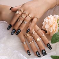 Cross-border New Arrival Ring Set European And American Fashion Opal Jesus Embossed Ring Diamond Set 15 Pieces Ring Female sku image 1