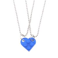 New Detachable Heart Building Block Double Round Bead Necklace Wholesale Nihaojewelry sku image 3
