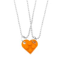 New Detachable Heart Building Block Double Round Bead Necklace Wholesale Nihaojewelry sku image 4