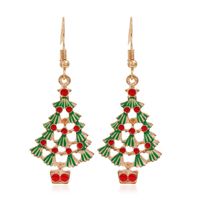 Fashion Christmas Tree Flamingo Alloy Plating Inlay Artificial Gemstones Women's Drop Earrings 1 Pair sku image 5