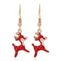 Fashion Christmas Tree Flamingo Alloy Plating Inlay Artificial Gemstones Women's Drop Earrings 1 Pair sku image 6