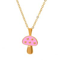 Fashion New Color Oil Drop Mushroom Necklace Wholesale Nihaojewelry sku image 1