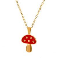 Fashion New Color Oil Drop Mushroom Necklace Wholesale Nihaojewelry sku image 4