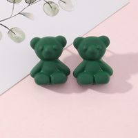 Ez3806 Nizhu New Ins Sweet Cool Teddy Bear Ear Studs Earrings Lovely Soft Cute Colorful Bear Earrings sku image 2