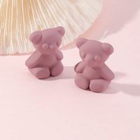 Ez3806 Nizhu New Ins Sweet Cool Teddy Bear Ear Studs Earrings Lovely Soft Cute Colorful Bear Earrings sku image 5