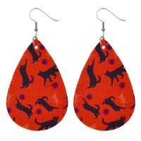 Croix-frontière Adulte Boucles D'oreilles En Gros Européen Et Américain Halloween En Cuir Boucles D'oreilles Festival De Fantôme Citrouille Crâne Pu Goutte D'eau Boucles D'oreilles sku image 15