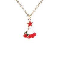 Cross-border Christmas Jewelry New European And American Alloy Dripping Petunia Xingx Pendant Necklace And Earrings Suite sku image 2