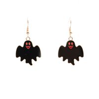 Cross-border  Jewelry Halloween Alloy Dripping Oil Diy Ornament Ghost Festival Bat Ghost House Earrings Necklace sku image 1