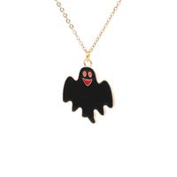 Cross-border  Jewelry Halloween Alloy Dripping Oil Diy Ornament Ghost Festival Bat Ghost House Earrings Necklace sku image 2