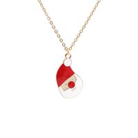 Christmas Hat Snowman Fashion Alloy Necklace Earrings Two-piece Set Wholesale Jewelry Nihaojewelry sku image 2
