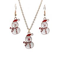 Christmas Gift Snowman Alloy Earrings Necklace Set Wholesale Jewelry Nihaojewelry sku image 3