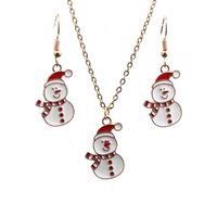 Cadeau De Noël Bonhomme De Neige Alliage Boucles D&#39;oreilles Collier Ensemble De Bijoux En Gros Nihaojewelry sku image 3