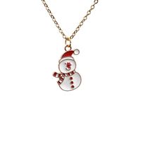 Christmas Gift Snowman Alloy Earrings Necklace Set Wholesale Jewelry Nihaojewelry sku image 2