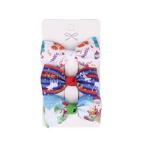 Christmas Printed Bow Children's Hairpins 3 Sets Wholesale Nihaojewelry sku image 1