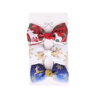 Christmas Printed Bow Children's Hairpins 3 Sets Wholesale Nihaojewelry sku image 2