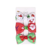 Christmas Printed Bow Children's Hairpins 3 Sets Wholesale Nihaojewelry sku image 3