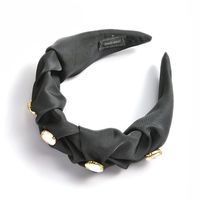 New Diamond-studded Fold Fabric Wide-edge Rhinestone Headband sku image 2