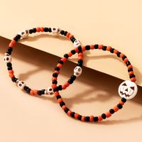 Halloween Skull Pumpkin Rice Beads 2-piece Bracelet Wholesale Nihaojewelry sku image 1