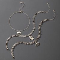 Halloween Pumpkin Ghost Shadow Anklet 3-piece Set Wholesale Nihaojewelry sku image 1