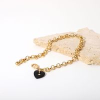 Simple Gold Chain Black Heart Bracelet Wholesale Nihaojewelry main image 5