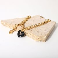 Einfache Goldkette Schwarzes Herz Armband Großhandel Nihaojewelry main image 6