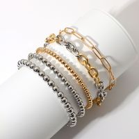 Cuban Bead Chain Color Contrast Bracelet 5 Pieces Set Wholesale Nihaojewelry main image 1