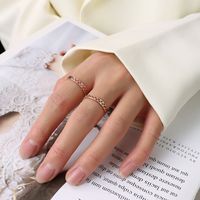 Womens Geometric Plating Hollow Love Titanium Steel Rings Nhok126055 sku image 12