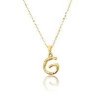 Platform New Stainless Steel Antique Slub-shaped 26 Letter Necklace Hot Gold English Titanium Steel Pendant Wholesale Nihaojewelry sku image 5