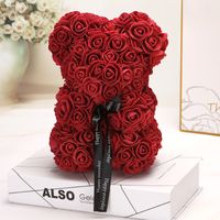 Valentine's Day Gift Creative 25cm Rose Flower Bear Gift Box Pe Flower Romantic Foam Bear Bebear sku image 2