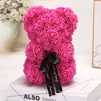 Valentine's Day Gift Creative 25cm Rose Flower Bear Gift Box Pe Flower Romantic Foam Bear Bebear sku image 3