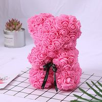 Valentine's Day Gift Creative 25cm Rose Flower Bear Gift Box Pe Flower Romantic Foam Bear Bebear sku image 4