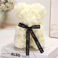 Valentine's Day Gift Creative 25cm Rose Flower Bear Gift Box Pe Flower Romantic Foam Bear Bebear sku image 6