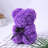 Valentine's Day Gift Creative 25cm Rose Flower Bear Gift Box Pe Flower Romantic Foam Bear Bebear sku image 9