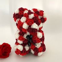 Cadeau Du Jour De Valentine Creative 25cm Rose Fleur Ours Cadeau Boîte Pe Fleur Romantique Mousse Ours Bébéar sku image 15
