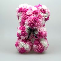 Cadeau Du Jour De Valentine Creative 25cm Rose Fleur Ours Cadeau Boîte Pe Fleur Romantique Mousse Ours Bébéar sku image 17