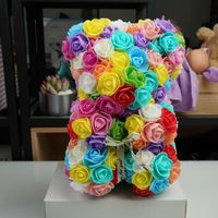 Valentine's Day Gift Creative 25cm Rose Flower Bear Gift Box Pe Flower Romantic Foam Bear Bebear sku image 18