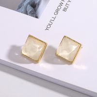 925 Silver Needle Square Irregular Small And Simple Wild Earrings For Women sku image 3