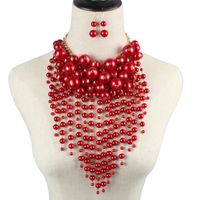 Beads Fashion Tassel Necklace  (red)  Fashion Jewelry Nhct0478-red sku image 1