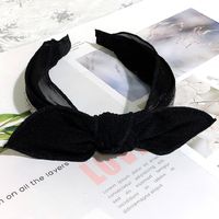Korean Polka Dot Mesh Yarn Rhinestone Fabric Hair Accessories Bow Tie Knot Wide Side Headband Hair Hoop Wholesale Nihaojewelry sku image 5