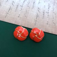 Retro Red Glaze Earrings sku image 16