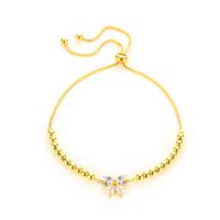 Micro Inlaid Zircon Bow Bracelet Literary Sweet Beaded Adjustable Student Jewelry sku image 3